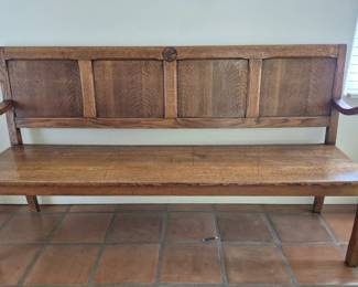 Very nice antique pub bench with monogram