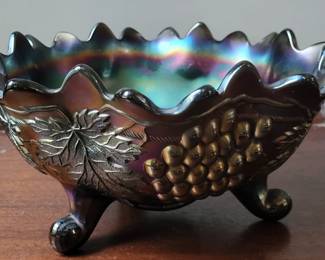 Very desirable deep irridescent large art glass bowl.