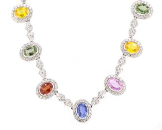 GIA 22Ct Unheated Sapphire 4.7Ct Diamonds