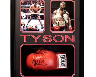 Tyson Signed Glove Collage