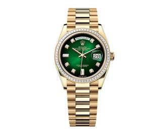 Rolex 18K Gold Mens Presidential with Diamond Dial and Bezel