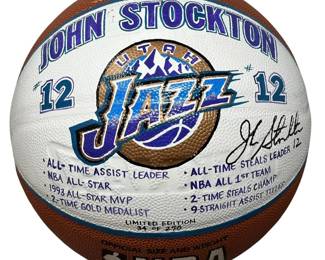 Utah Jazz John Stockton Signed Basketball