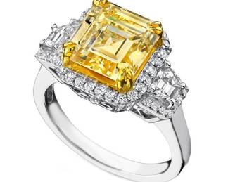 GIA 3.5ct Fancy Yellow Diamond Ring