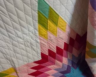 #301 Machine Pieced, Hand Quilted Texas Star 82x90 $75.00