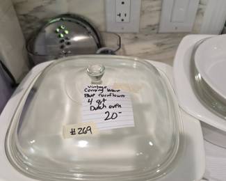 #269 Vtg. Corning ware Blue Cornflower 4 qt Dutch Oven $20.00
