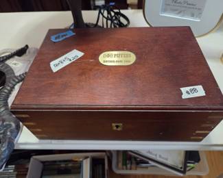 #88 Wooden Box w/brass Fasteners - Piffers Logo - 12x8x5 $25.00