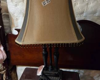 #23 Heavy Metal Base Pair of Lamps w/shade 33" Tall $75.00