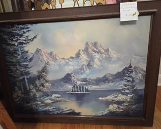 #62 Oil by Artist "Prin" Painted in germany 32x24 $75.00
