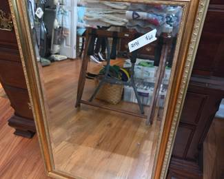 #28 Gold Framed Mirror w/Beveled Glass - 21x34 $60.00