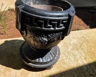#193 Black Painted Urn Flower Pots - on Casters - 13x17 $25.00