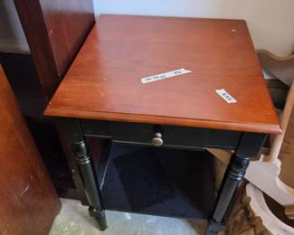 #153 Wood End Table w/1 drawer - 18x18x24 (as is scratch) $30.00