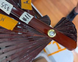 #11 Gold Fan w/Printed Asian Scene $35.00 #12 Gold Fan w/Printed Asian Scene $35.00