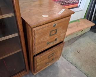 #170 Oak Letter Filing Cabinet (as is condition) - 16x16x28 $20.00