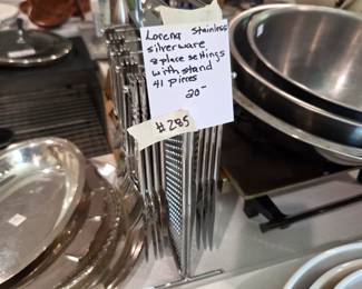 #285 Lorena Stainless Silverware 8 place Setting w/stand 41 pcs $20.00