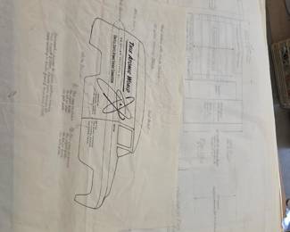 #144 Atomic Energy Commission Training Materials Painted Glass Panels & Blueprints - set of 6 panels $250.00