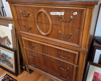 #44 Bassett Chest of 5 Drawers w/glass protect - 36x19x48 $175.00