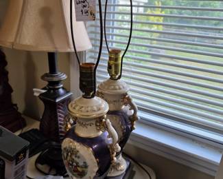 #93 Vtg. Victorian Urn Lamp of Man & Woman $45.00