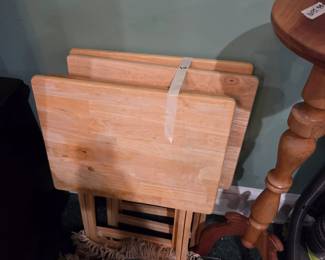 #142 Set of 4 Wood TV Trays - no Stand $25.00