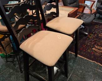 #129 Wood Painted Tall Bar Stools - 30" Seat Height Swivel Bar Stools (as is finish) $60.00