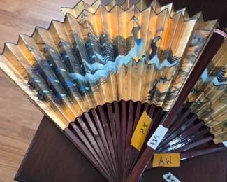#11 Gold Fan w/Printed Asian Scene $35.00 #12 Gold Fan w/Printed Asian Scene $35.00