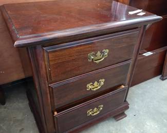 #157 Wood 3 Drawer End Table (as is finish) - 23x16x26 $40.00