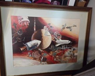 #45 31x25 Space Picture Framed $75.00