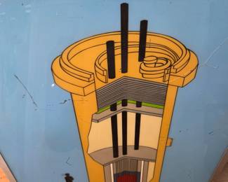 #144 Atomic Energy Commission Training Materials Painted Glass Panels & Blueprints - set of 6 panels $250.00
