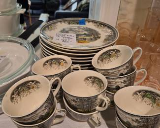 #278 Vintage Spring Valley 12 Dinner Plates 11 Cups $60.00