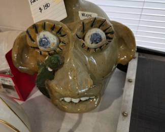 #115 Large Sage Green Face Jug $150.00