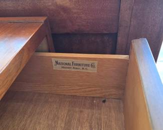 #164 National Furniture Company Mount Airy NC - chest of 5 drawers Mid-Century w/1 drawer divided in great shape - 37x19x44 $400.00