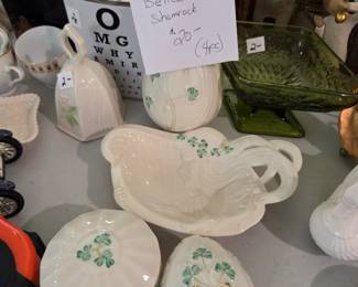 #263 Belleck Daisy Shamrock 4pc $20.00