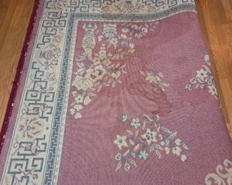 #75 Red machine Made Rug - Red/Gold - 132x96 $75.00
