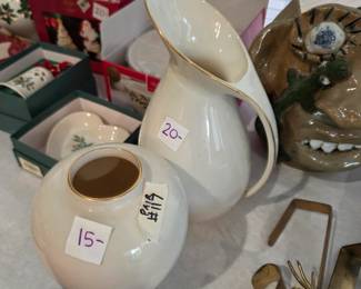 #117 Lenox Pitcher & Vase $35.00