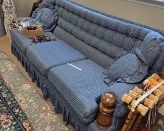 #252 Blue/Cream Sofa w/hide-a-bed FREE and You Must Move It $1.00