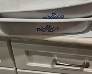 #279 2 Vintage Corning ware Blue Cornflower Roasting Pans 13x9x2 $36.00