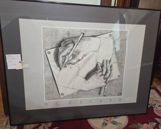 #56 M. C. Escher print 34x27 $25.00