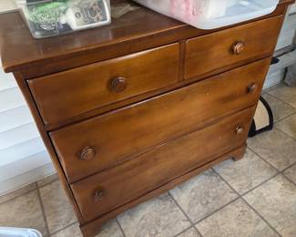 maple dresser and mirror