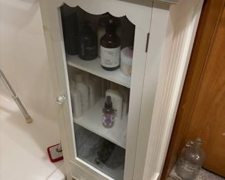 small white cabinet glass door