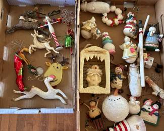snowman ornaments reindeer ornaments