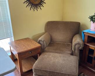 chair and ottoman oak end table large metal sun deco