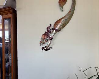 Large metal wall mermaid 