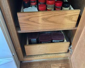 tons of kitchen spices