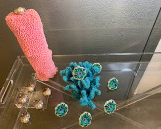 Pink Pearl and Sea Anemone Fashion Rings - Sizes 6-9 - $8.00 each