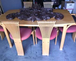 Torstein Nilsen for Westnofa - Dining Table and 6 chairs. $2,250. Apologies for the poor photo, will take additional photos once we are able to move to a better location. Please call with any questions! Jo Mead sculpture sold separately.