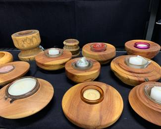 Hand turned wood Tea Lights