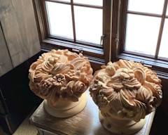 Carved Wood Cornucopias