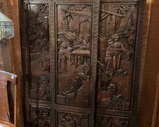 Carved Ornate Chinese Screen (4 Panels Available)
