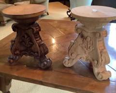 Carved Wood Candle/Plant Stands