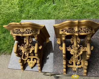 Pair of solid Brass Shelves