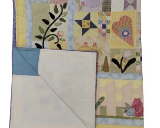 Quilt Hand Appliqued Pastels Floral